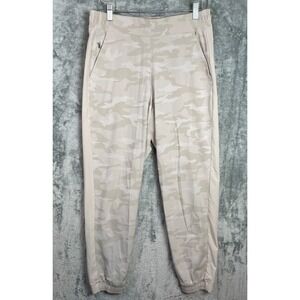 Athleta Brooklyn Joggers Women's 8 Beige Camouflage Pull On Pants‎ Pockets Gym